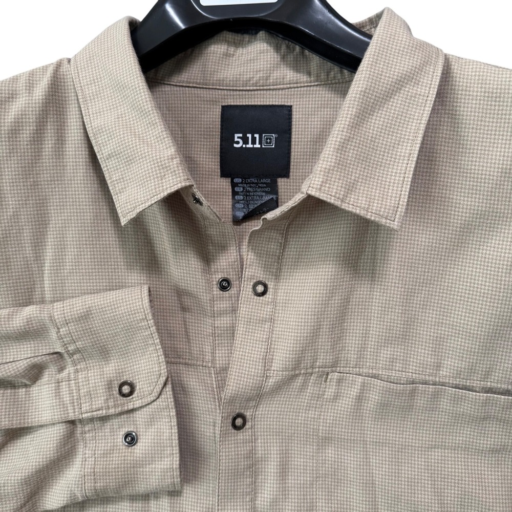 5.11 Tactical Mens 2XL‎ Igor Shirt Long Sleeve Snap Button Plaid Houndstooth